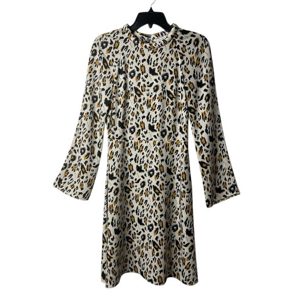& Other Stories Leopard Print Keyhole Cutout Back Mini Dress Size 6 - Picture 1 of 10